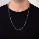 Sterling Silver Chunky Chain Necklace For Men, Oxidized Silver Link Chain Necklaces, Best Gifts For Boyfriends, Unique Gift For Father's Day