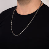 Silver Byzantine Chains, Handmade Engraved Chain Necklace, Chunky Chain Necklace For Men's, Gift For Father's, Unique Gift For Father's Day