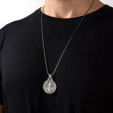 Silver Saint Benedict Necklace, St Benedict Cross Pendants, Catholic Religious Men Jewelry, Protection Pendant, Unique Gift For Father's Day