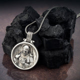 Silver Saint Francis Pendant, Saint Francis Men's Necklace, Christian Saint Francis Medallion, Religious Jewelry, Men's Gift, Gift For Her