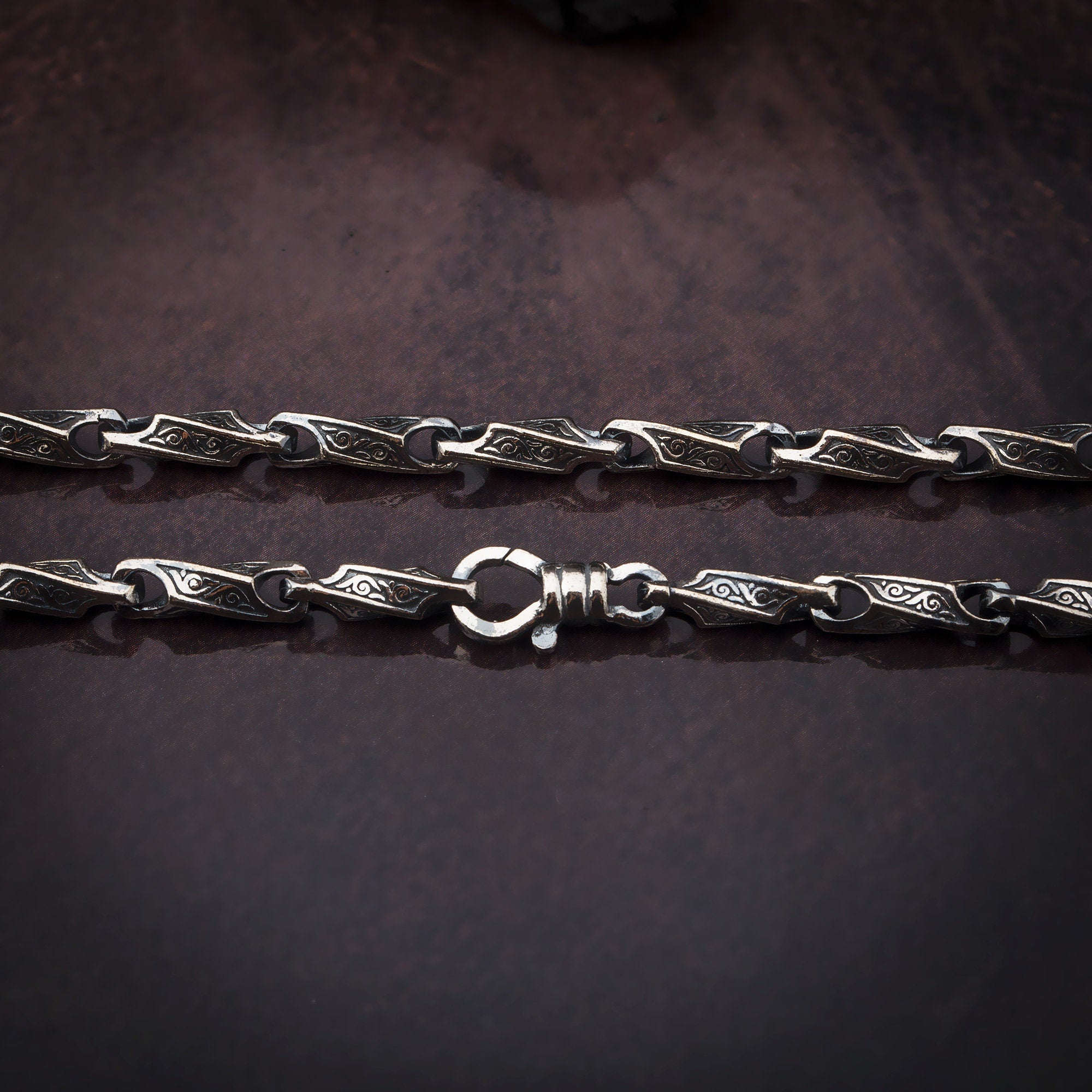Silver Byzantine Chains, Silver Handmade Chain Necklace, Unique Silver Necklaces, 925 Silver Men Gift Chains, Unique Gift For Father's Day