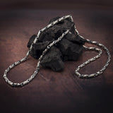 Silver Byzantine Chains, Handmade Engraved Chain Necklace, Chunky Chain Necklace For Men's, Gift For Father's, Unique Gift For Father's Day