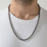 Man Chain Necklace, Bali Byzantine Silver Chain, Gift For Dads, 925 Sterling Silver Chain Necklace, Mens Gift, Unique Gift For Father's Day