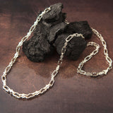 Chunky Chain For Man, Solid Silver Byzantine Chain, Handmade Silver Chain Necklace For Men, Gift For Fathers, Unique Gift For Father's Day