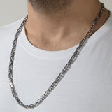 Chunky Chain For Man, Solid Silver Byzantine Chain, Handmade Silver Chain Necklace For Men, Gift For Fathers, Unique Gift For Father's Day