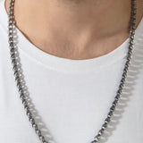 Cross Patterned Man Chain Necklace, Silver Chain For Men's, Gift For Father, Cross Embroidered Chain Necklace, Unique Gift For Father's Day