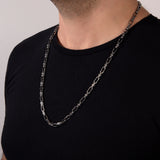 Sterling Silver Chunky Chain Necklace For Men, Oxidized Silver Link Chain Necklaces, Best Gifts For Boyfriends, Unique Gift For Father's Day