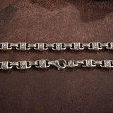 Silver Chunky Chain, Byzantine Chain, Handmade Engraved Chain Necklace, Diamond Chain Necklace, Gift For Mens, Unique Gift For Father's Day