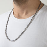 Solid Silver Byzantine Chains, Handmade Chain Man Necklace, Sterling Silver Chain Necklace, Gift For Father's, Unique Gift For Father's Day