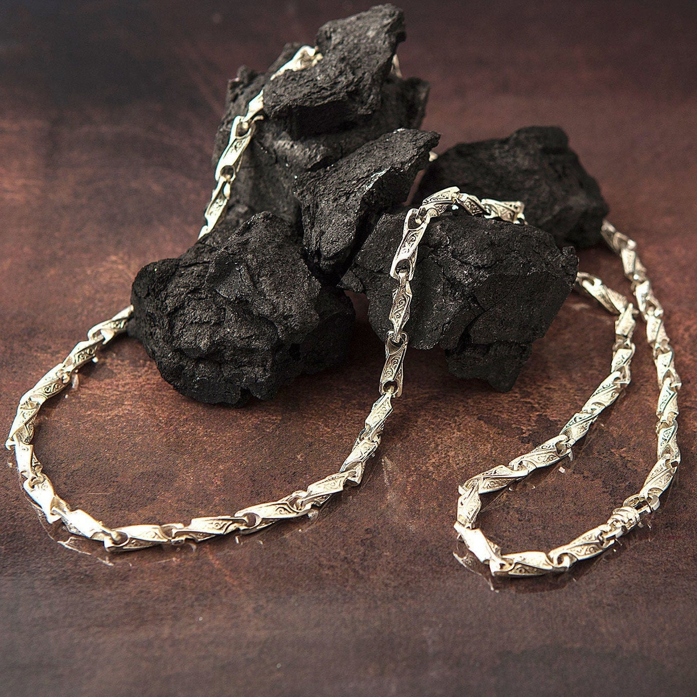 Solid Silver Byzantine Chains, Handmade Chain Man Necklace, Sterling Silver Chain Necklace, Gift For Father's, Unique Gift For Father's Day