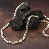 Byzantine Man Chain Necklace, Solid Silver Jewelry Gift For Mens, King Chain Necklace, Chain Necklace For Man, Unique Gift For Father's Day