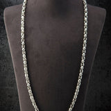 Byzantine Man Chain Necklace, Solid Silver Jewelry Gift For Mens, King Chain Necklace, Chain Necklace For Man, Unique Gift For Father's Day