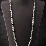 Cross Patterned Man Chain Necklace, Silver Chain For Men's, Gift For Father, Cross Embroidered Chain Necklace, Unique Gift For Father's Day