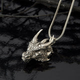 Unique Dragon Necklace, Solid Silver Dragon Pendant, Dragon Head Necklace, Jewelry For Man, Necklace For Mens, Unique Gift For Father's Day