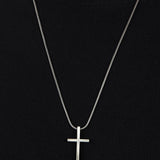 Sterling Silver Cross Necklace For Men - Modern Cross Pendant