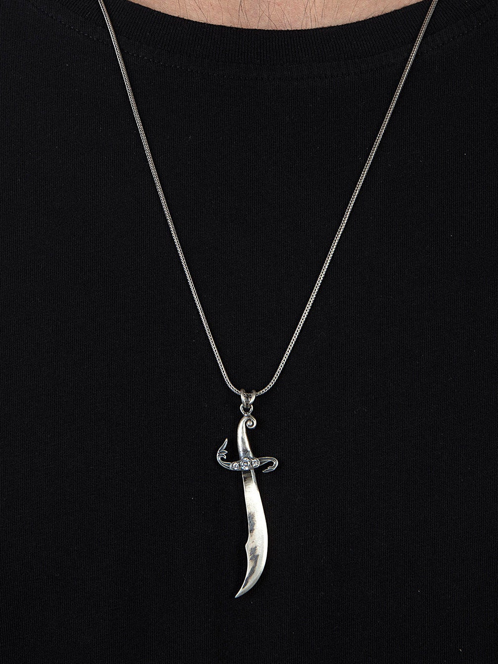 Sterling Silver Sword Man Necklace, Gift For Men's, Unique Sword Necklaces, Warrior Necklace, Sword Pendants, Unique Gift For Father's Day