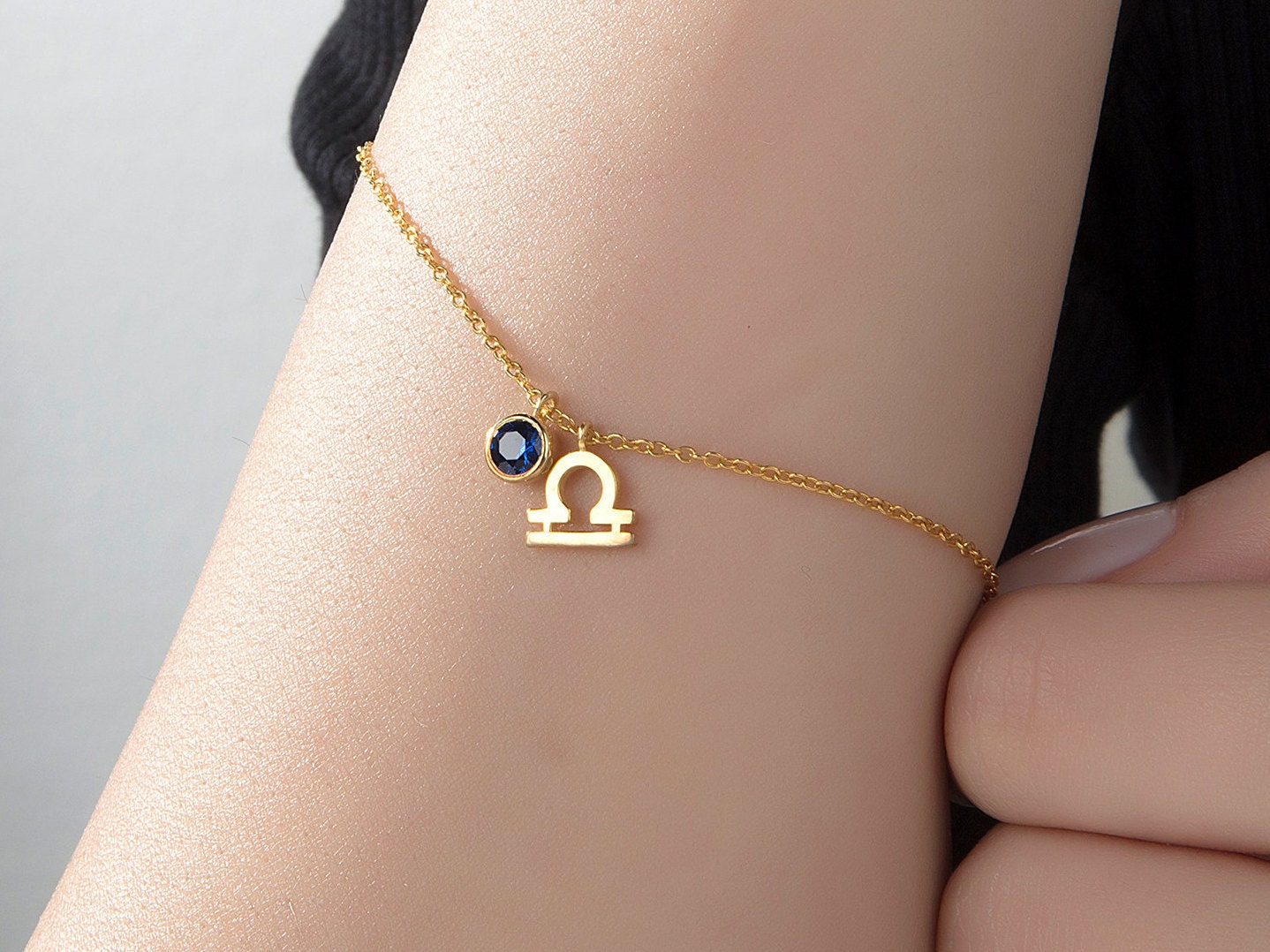 Silver Zodiac Sign Birthstone Bracelet, Gold Zodiac Birthstone Charm Bracelet, Personalized Gifts, Custom Made Jewelry, Gift For Mothers Day