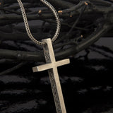 Sterling Silver Cross Necklace For Men - Modern Cross Pendant