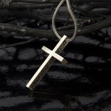 Sterling Silver Cross Necklace For Men - Modern Cross Pendant