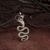 Silver Snake Necklace, Silver Men Jewelry, Unisex Silver Animal Necklace, Cobra Snake Pendant, Gift For Men's, Unique Gift For Father's Day