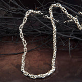 Chunky Chain Necklace, Byzantine Chain, Sterling Silver Handmade Men Necklace, Black Diamond Necklace For Man, Unique Gift For Father's Day