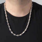 Sterling Silver Byzantine Chain, Chunky Chain Necklace, Gift For Men's, Silver Man Chains, Mariner Man Chains, Unique Gift For Father's Day