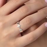 Open Band Cross Ring