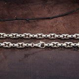 Chunky Chain Necklace, Byzantine Chain, Sterling Silver Handmade Men Necklace, Black Diamond Necklace For Man, Unique Gift For Father's Day
