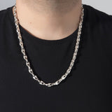 Sterling Silver Byzantine Chain, Chunky Chain Necklace, Gift For Men's, Silver Man Chains, Mariner Man Chains, Unique Gift For Father's Day