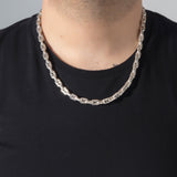 925 Sterling Silver Men Chain Necklace, Byzantine Chains, Gift For Mens, Mariner Chain Necklace, Puffed Chain, Unique Gift For Father's Day