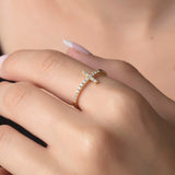 Dainty Diamond Cross Ring