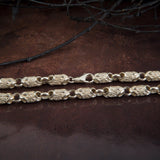 Solid Silver Byzantine Man Chain, Unique Chain Necklace, Gift For Mens, Fleur de lis Patterned Chain Necklace, Unique Gift For Father's Day