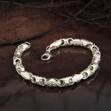 925 Sterling Silver Chain Bracelet, Byzantine Silver Chain, Unique Silver Bracelet, Silver Gift Bracelet For Men, Silver Jewelry For Fathers