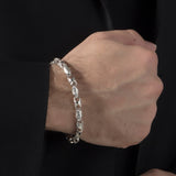 925 Sterling Silver Chain Bracelet, Byzantine Silver Chain, Unique Silver Bracelet, Silver Gift Bracelet For Men, Silver Jewelry For Fathers