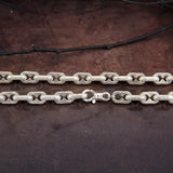 925 Sterling Silver Men Chain Necklace, Byzantine Chains, Gift For Mens, Mariner Chain Necklace, Puffed Chain, Unique Gift For Father's Day