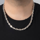 925 Sterling Silver Men Chain Necklace, Byzantine Chains, Gift For Mens, Mariner Chain Necklace, Puffed Chain, Unique Gift For Father's Day