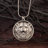Sterling Silver Bear Pendant, Animal Pendants, Bear Medallion, Bear Head Necklaces, Jewelry For Gift For Men, Unique Gift For Father's Day