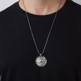 Sterling Silver Bear Pendant, Animal Pendants, Bear Medallion, Bear Head Necklaces, Jewelry For Gift For Men, Unique Gift For Father's Day