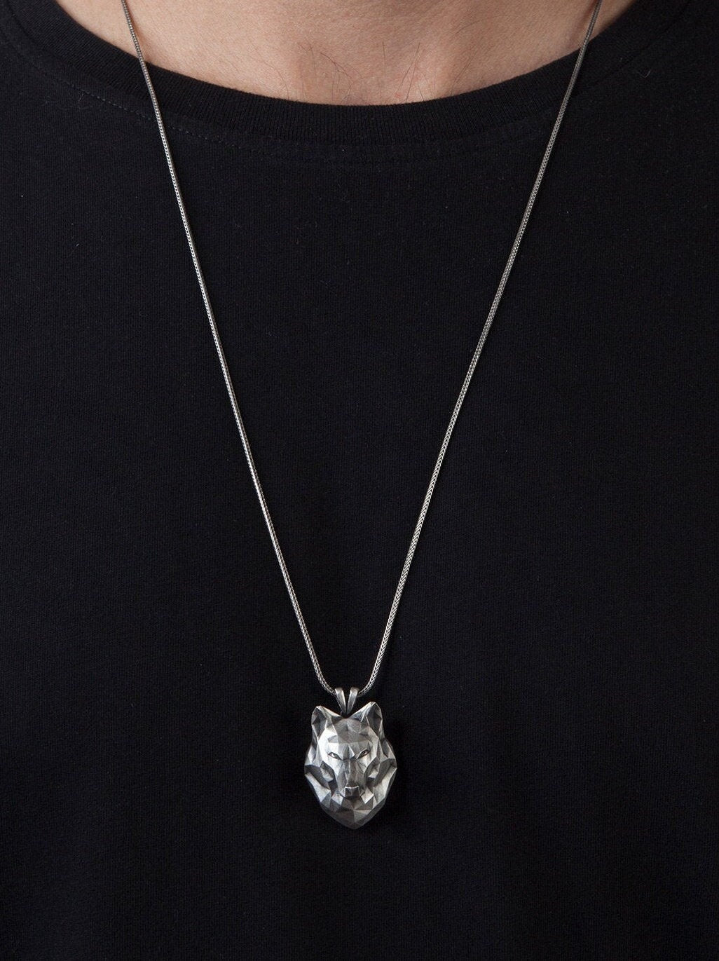 Wild Wolf Men Pendants, Wolf Head Necklace, 925 Sterling Silver Wolf Necklace, Animal Pendants, Gifts For Men, Unique Gift For Father's Day