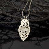 Sterling Silver Owl Necklace, Silver Owl Pendant, Oxidized Solid Silver Animal Necklace, Gift Jewelry For Men, Unique Gift For Father's Day