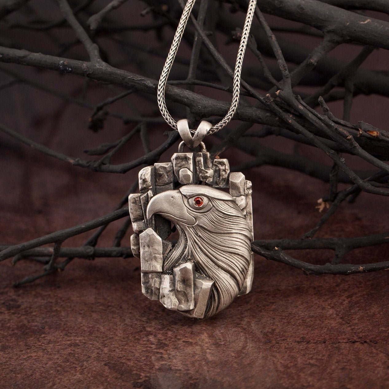 Sterling Silver Eagle Pendants, American Eagle Necklaces, Eagle Man Pendants, Animal Necklaces, Father's Gift, Unique Gift For Father's Day