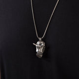 Sterling Silver Rhino Man Necklace, Rhino Head Pendants, Animal Necklaces, Gift For Men's, Gift For Father's, Unique Gift For Father's Day