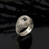 Unique Black Diamond Men Ring, Signet Rings, Diamond Man Ring, Black Diamond Wedding Engagement Rings For Men, Unique Gift For Father's Day