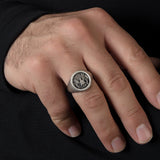 American Flag Ring, Silver Signet Man Rings, Ring For Patriots, Gift For Veterans, Silver Statement Men Rings, Unique Gift For Father's Day