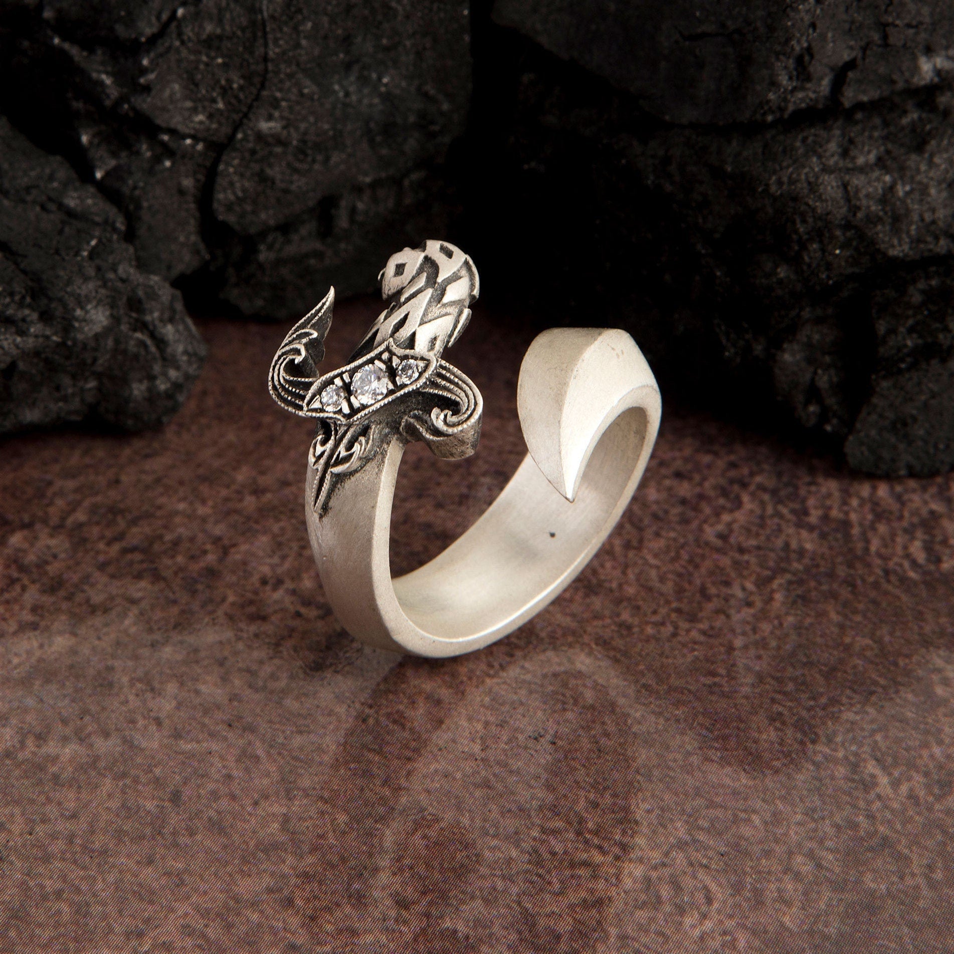 Solid Silver Sword Ring, Gift For Mens, Warrior Sword Man Rings, Handmade Unique Jewelry, Gift For Boyfriends, Unique Gift For Father's Day