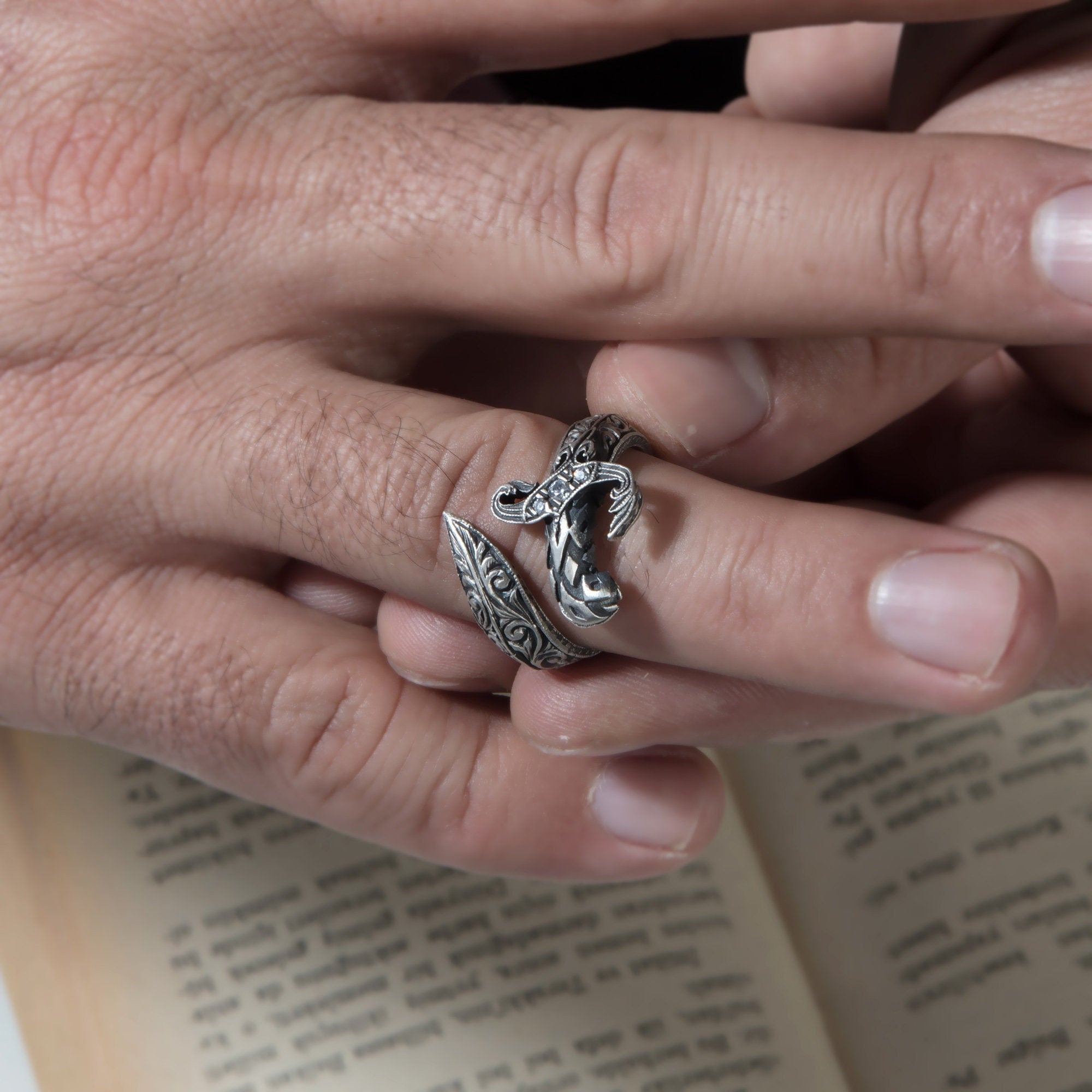 Sterling Silver Sword Rings, Handmade Engraved Rings, Men's Unique Rings, Gift For Husband, Warrior Man Rings, Unique Gift For Father's Day