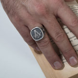 Master Mason Rings, Masonic Jewelry, Sterling Silver Signet Mason Ring, Men's Religious Gift, Freemason Rings, Unique Gift For Father's Day