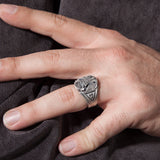 Sterling Silver Statement Masons Ring, Double Headed Masonic Eagle Ring, Freemasons Rings, Men's Signet Rings, Unique Gift For Father's Day
