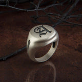 Solid Silver Signet Rings, Men's Wedding Ring, Statement Ring, Personalized Gifts, Name Letter Ring For Men's, Unique Gift For Father's Day