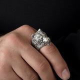 Silver Bear Ring, Wild Angry Bear Ring, Statement Man Ring, Gift For Men, Bear Head Ring, Animal Signet Rings, Unique Gift For Father's Day